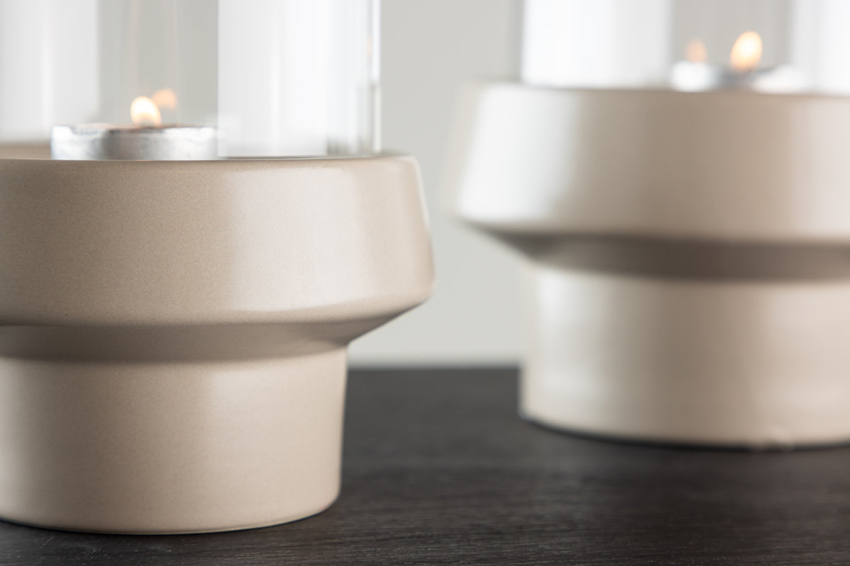 Laterne Harmony - Laterne aus Glas und Steinzeug in verschiedenen Farben