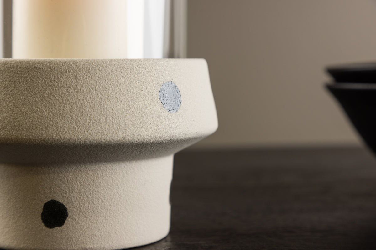 Laterne Flame - Laterne aus Glas und Steinzeug in verschiedenen Farben