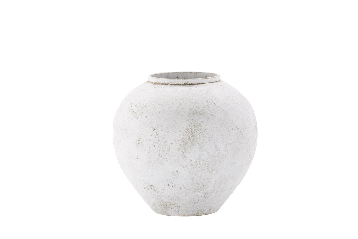 Vase „Sferra“ Ø 25 cm – Beige mit Struktur
