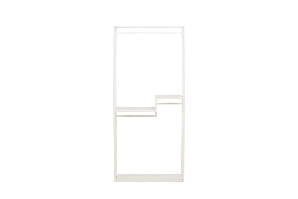 Garderobe Narell – Offenes Kleiderregal in Beige mit Ablagen