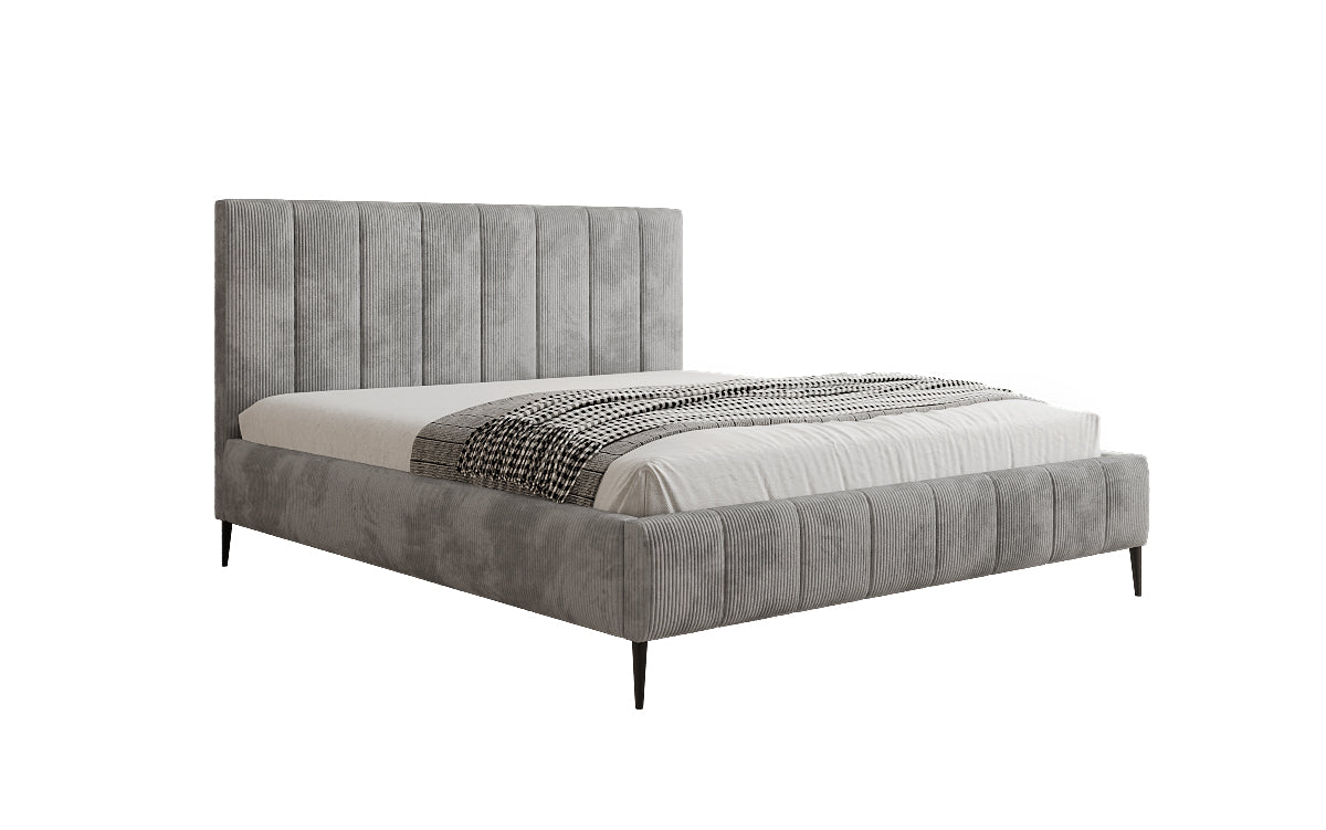 Designer Polsterbett Astrid in Cord mit Stauraum
