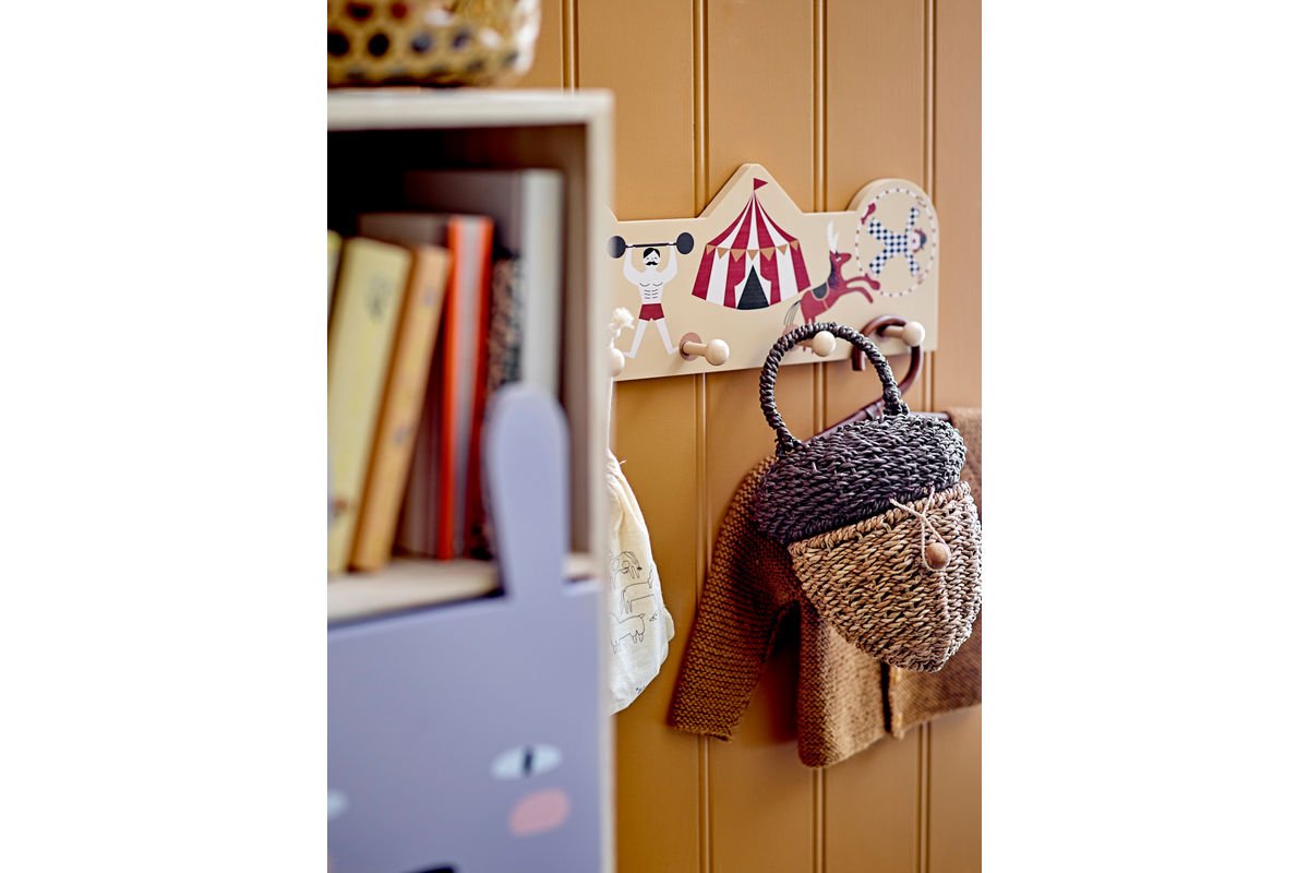 Kinder-Garderobe Naomi - bunte Wandgarderobe mit Zirkusmotiv für Kinderzimmer