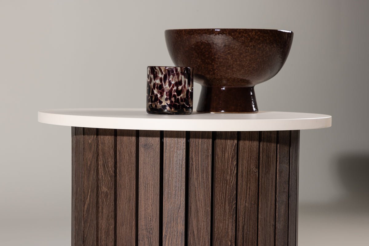 Beistelltisch Elvin – Ø52 cm in Holzoptik Beige