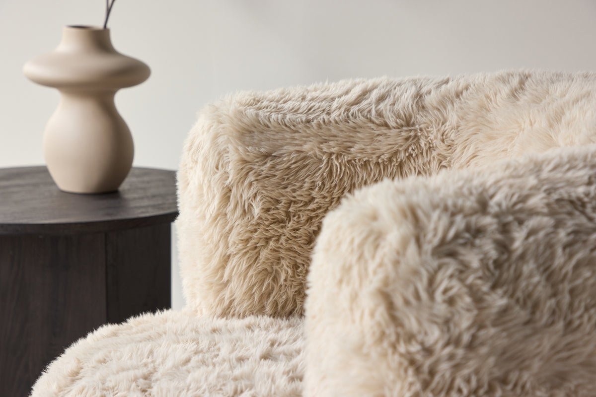 Sessel Fiby - Mit Polyesterbezug in Cremeweiß