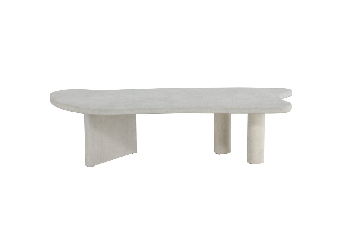 Couchtisch Adam - in Betonoptik Hellgrau mit asymmetrischem Design