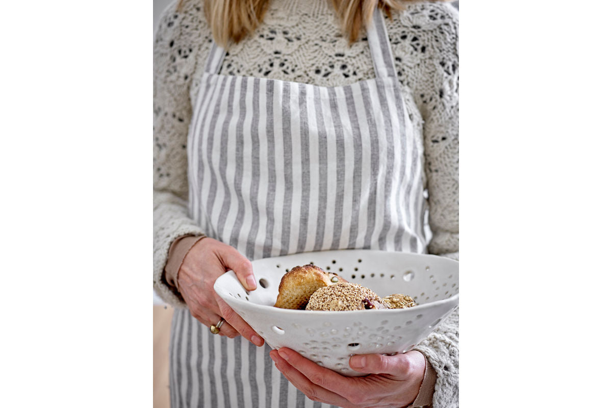 Deko-Schale Aluna – handgefertigtes Steingut in Weiß