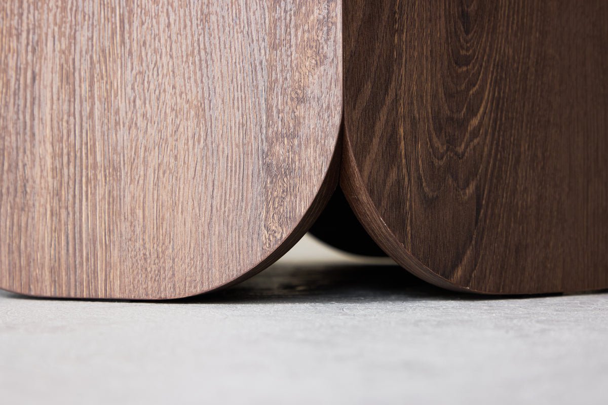 Couchtisch Keralo Big - stylischer Rundtisch in Holzoptik