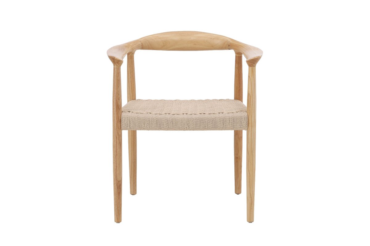 2er Set - Stuhl Leli aus Gummibaumholz und Seilgeflecht