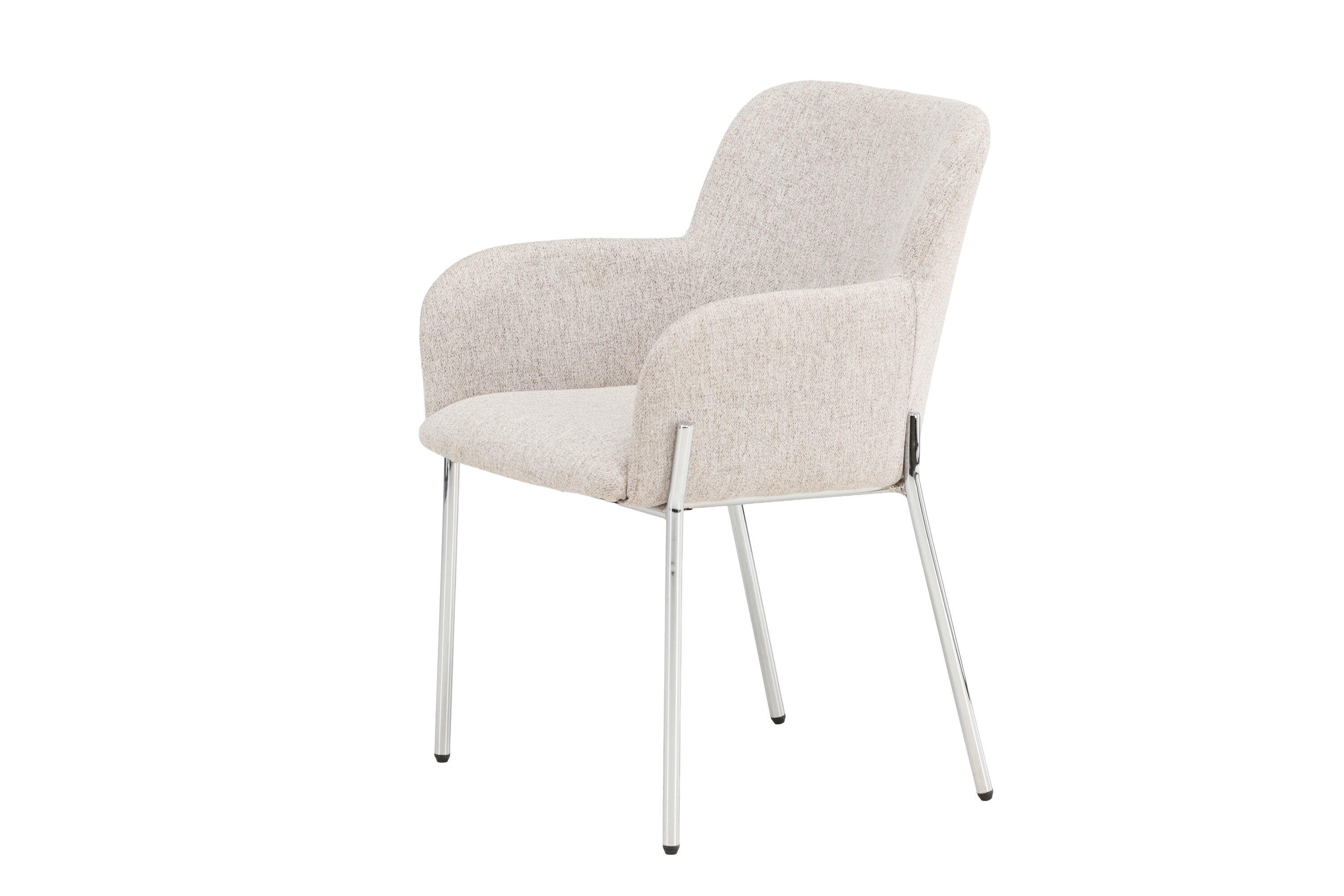 Stuhl Helora in Beige aus Polyester-Leinen