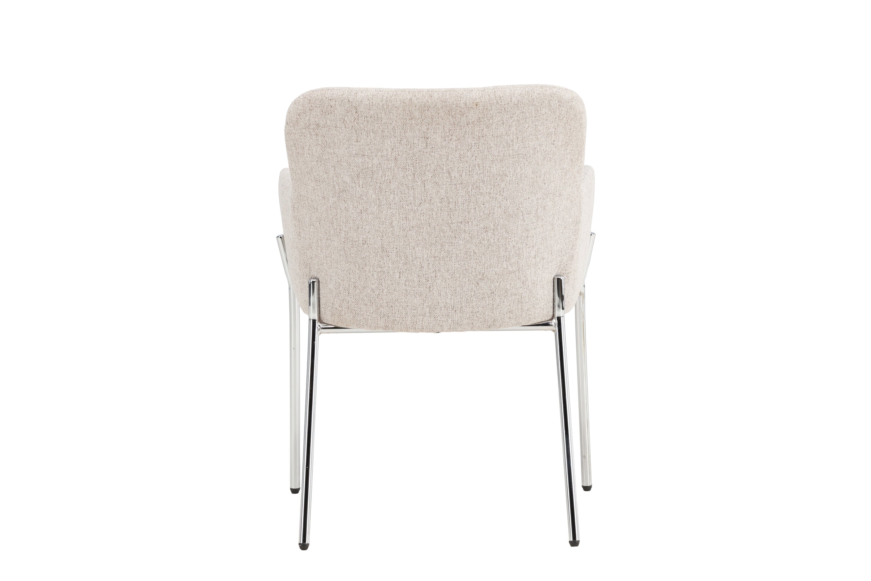 Stuhl Helora in Beige aus Polyester-Leinen