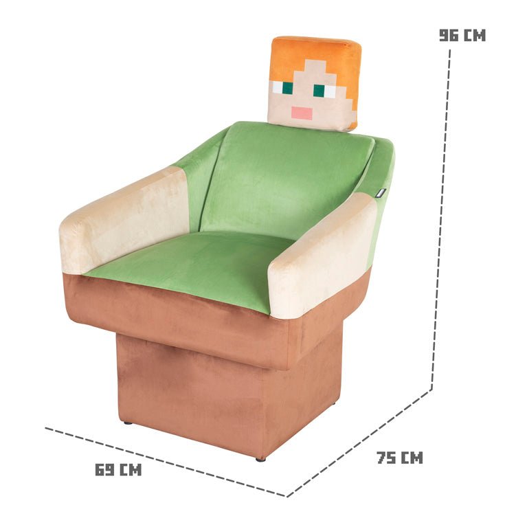 Minecraft Drehsessel „Alex“ – mit Armlehnen & Kopfstütze