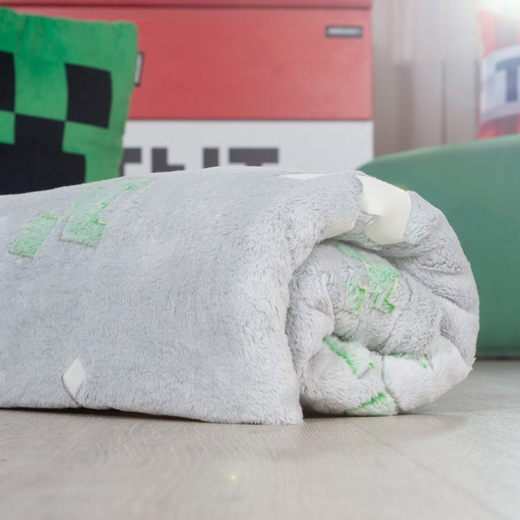 Minecraft Kuscheldecke „Glow“ – mit Glow-in-the-Dark Effekt & weichem Fleece