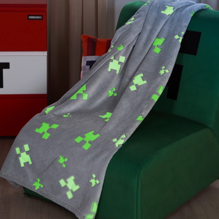 Minecraft Kuscheldecke „Glow“ – mit Glow-in-the-Dark Effekt & weichem Fleece