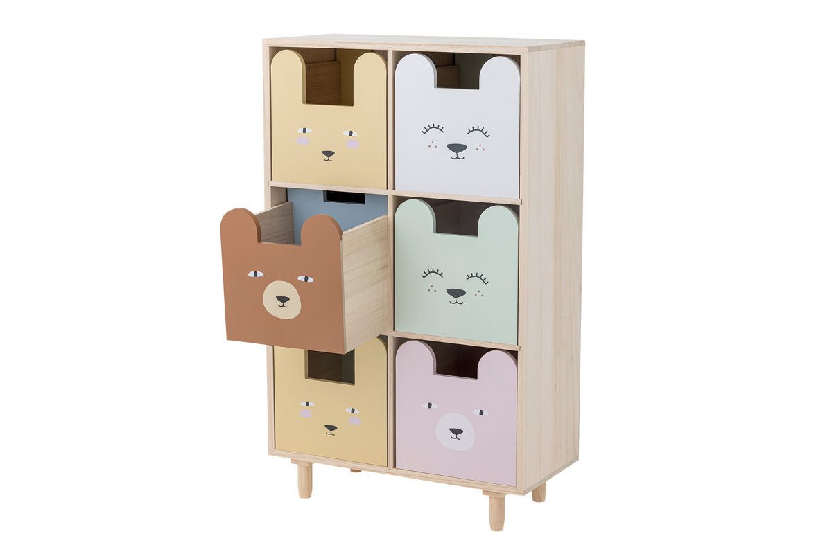 Kinder-Bücherregal „Linus“ mit Schubladen – Buntes Design