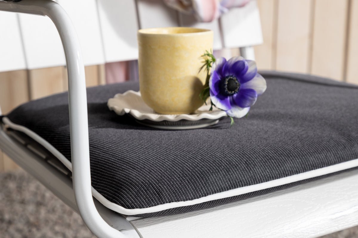 6er Set - Stuhlkissen Holly aus Polyester in Dunkelgrau