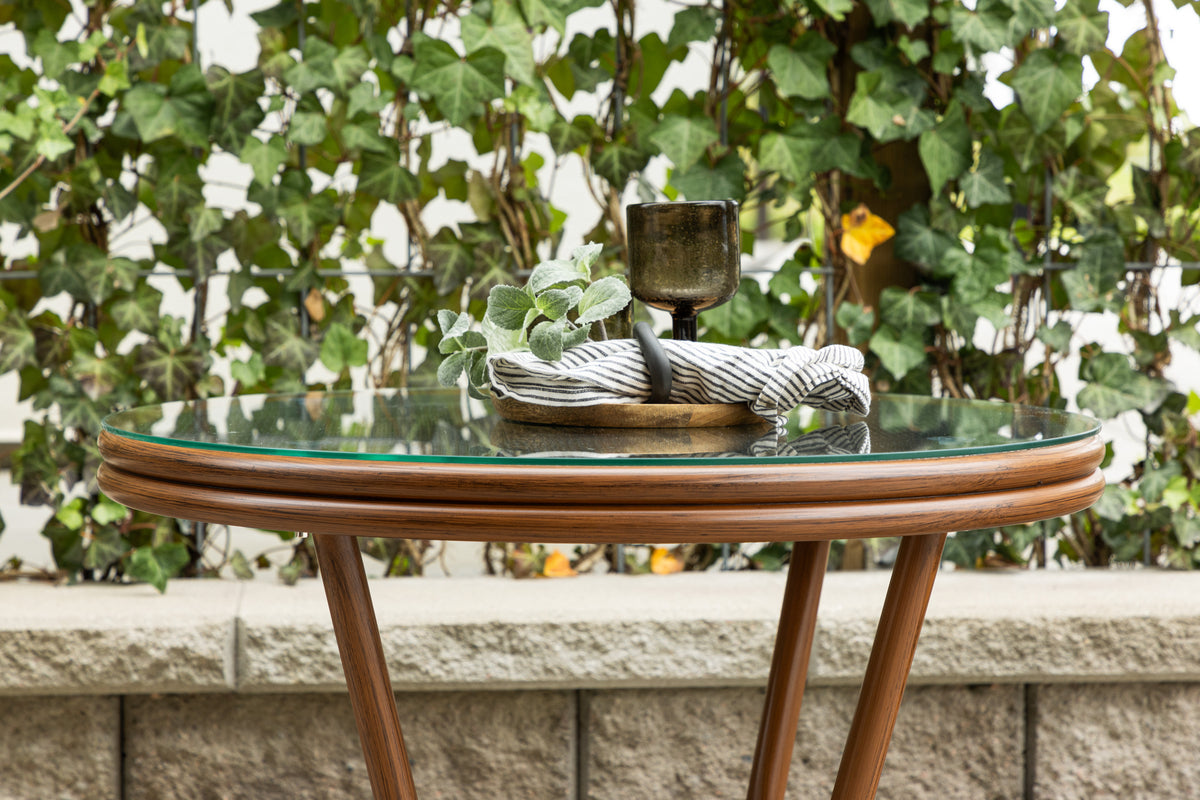 Kaffeetisch Simon - Ø70 mit brauner Tischplatte