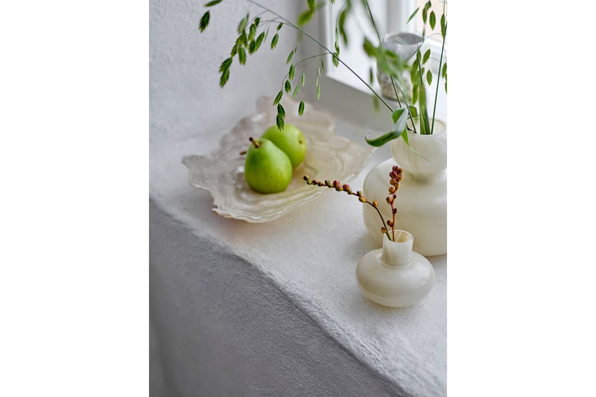 Vase „Elinor“ mit Deckel – Naturfarbenes Glas