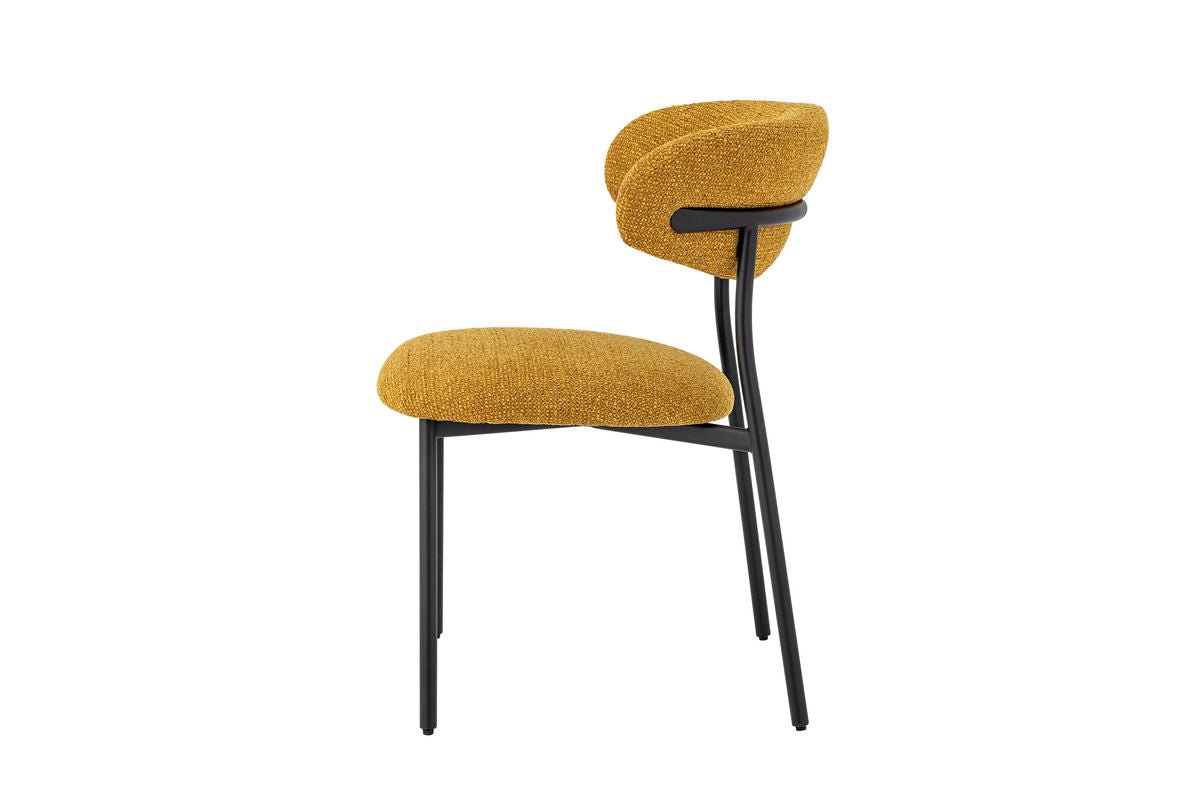 Esszimmerstuhl Felix – Chenille-Polster in warmem Gelbton