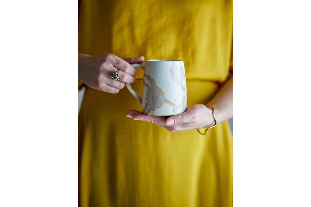 Becher-Set Jana – Steingut mit reaktiver Glasur (4er-Set)