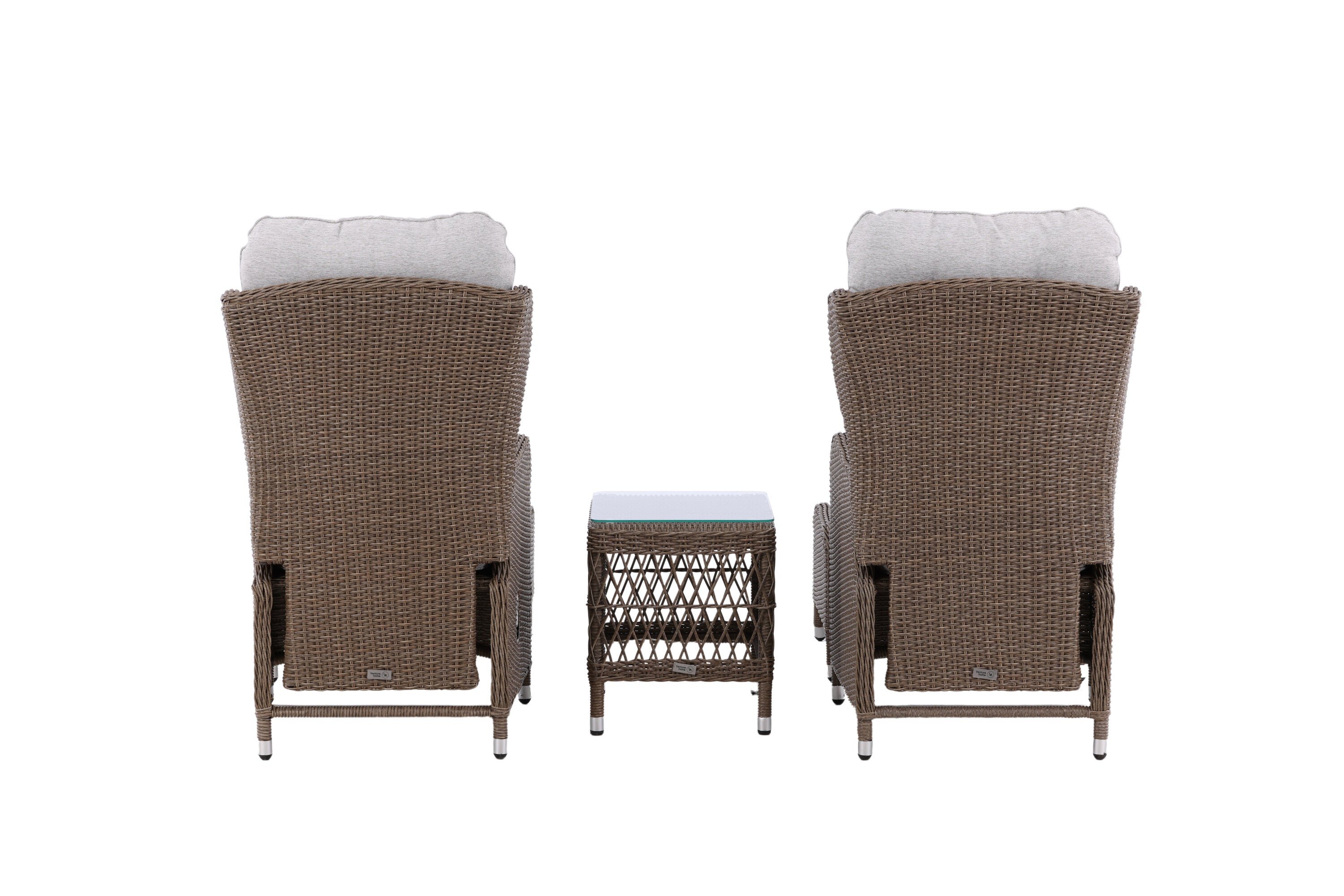 Garten Loungeset Lenox - in Natur mit verstellbarer Rückenlehne