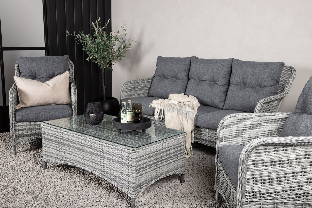 Garten Sofa-Set Ravion – 4-teilig mit Tisch in Grau