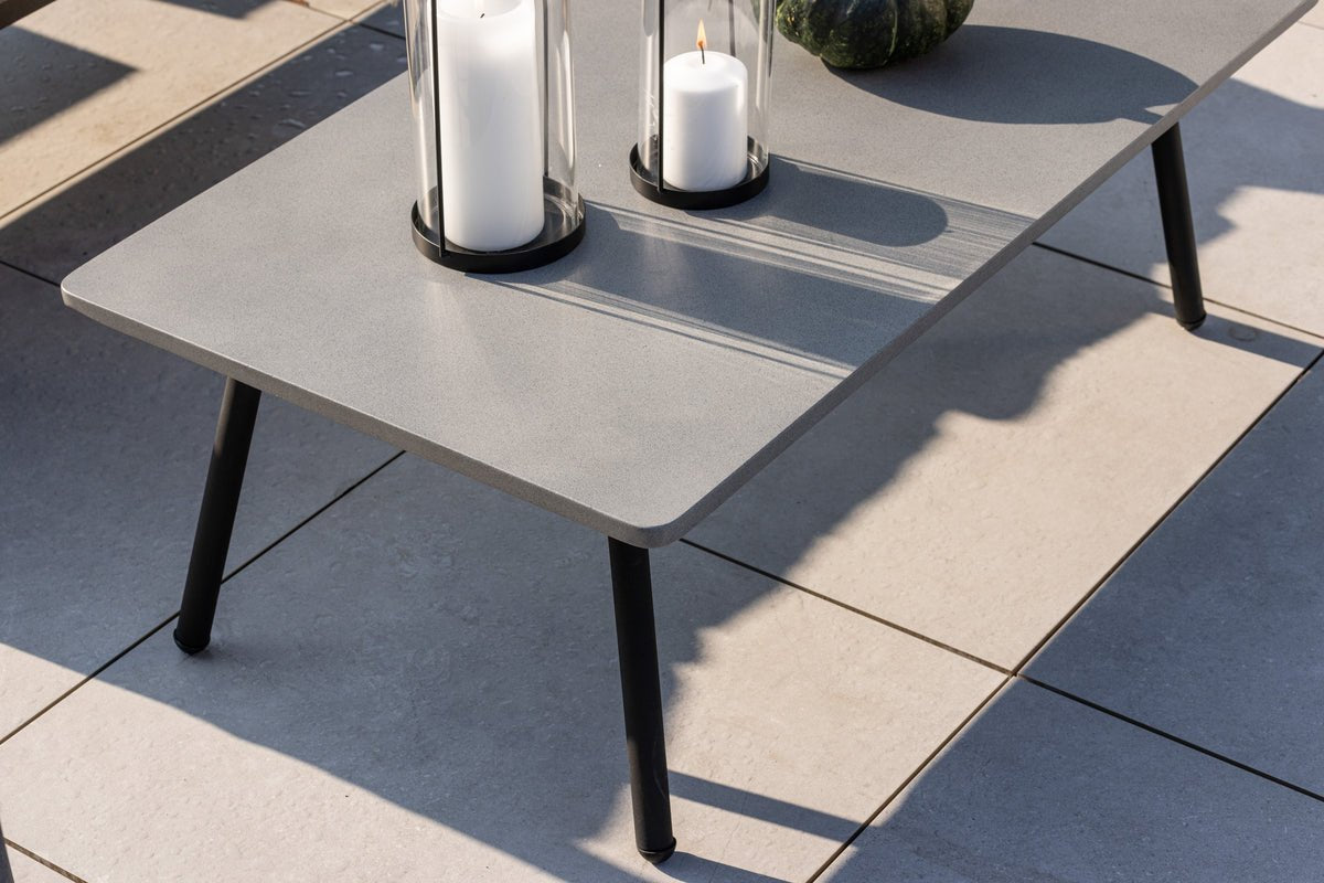 Garten Loungeset Isadora – 4-teilig mit Tisch in Betonoptik & wetterfest