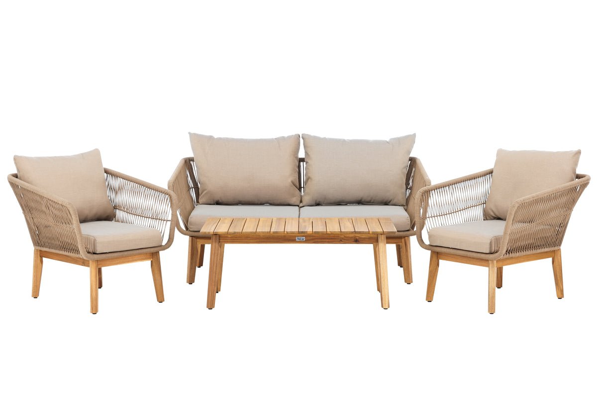 Garten Lounge Set Perano – 4 teiliges Set in Beige