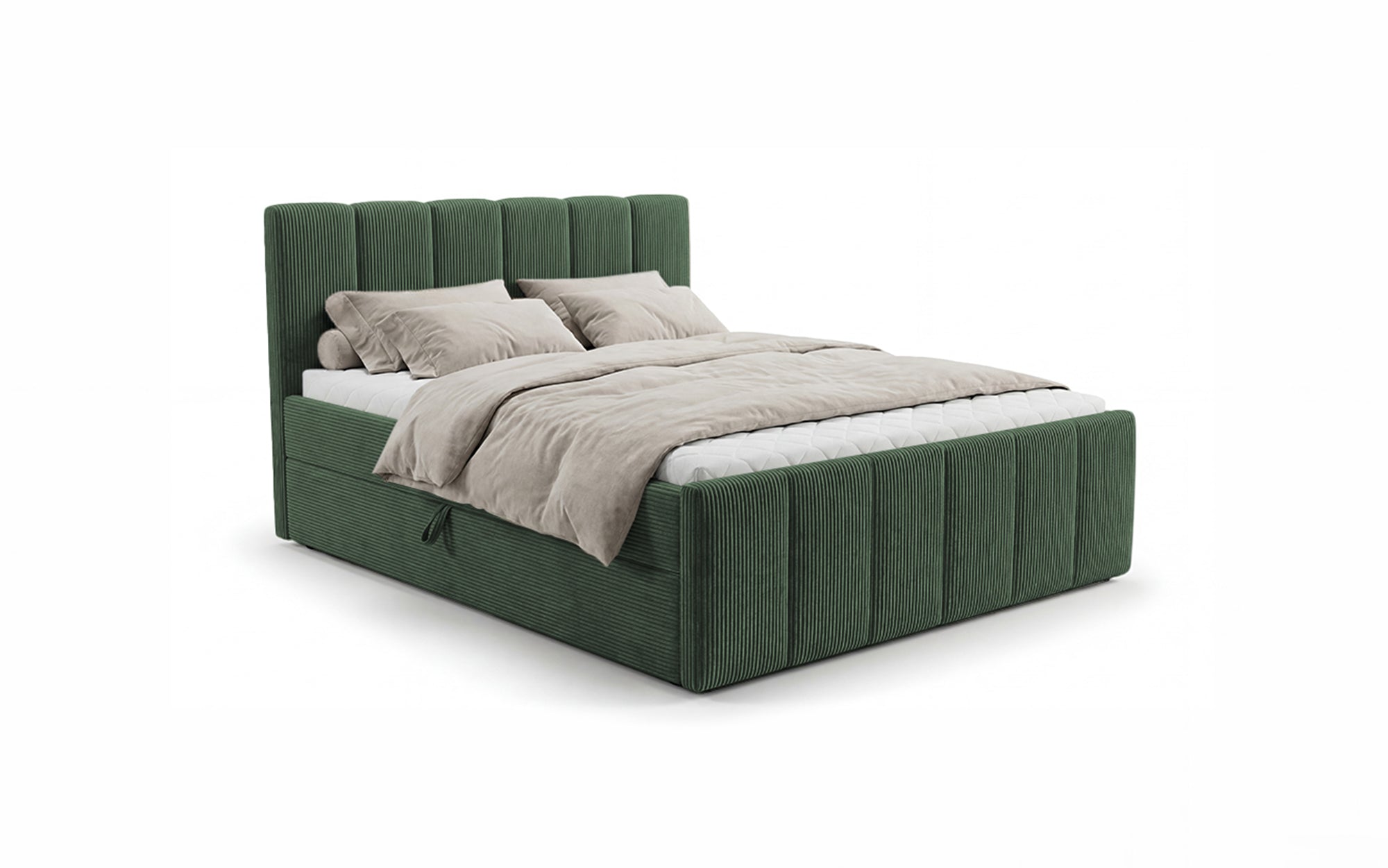 Boxspringbett Siena mit hochklappbarem Stauraum in Cord