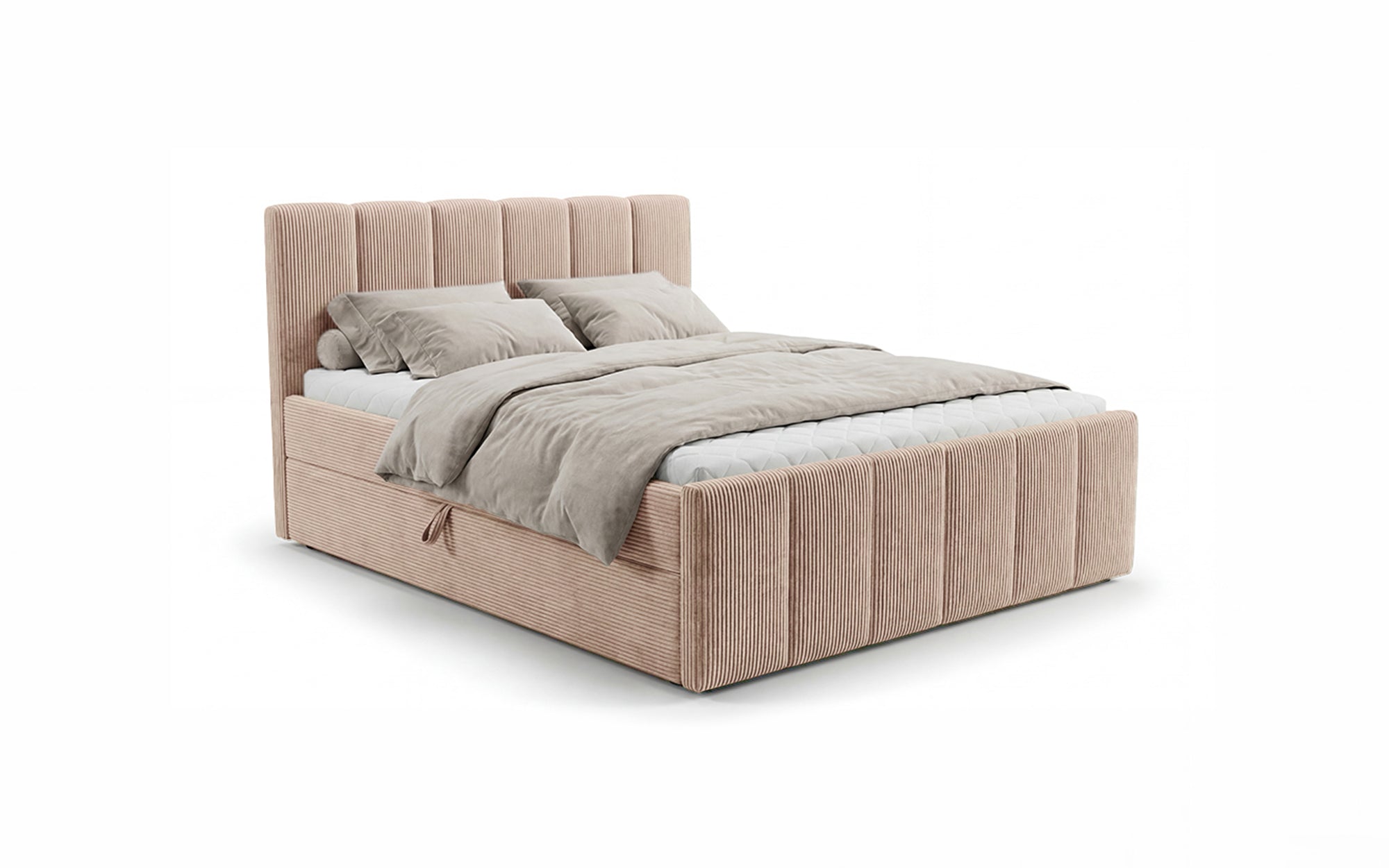 Boxspringbett Siena mit hochklappbarem Stauraum in Cord