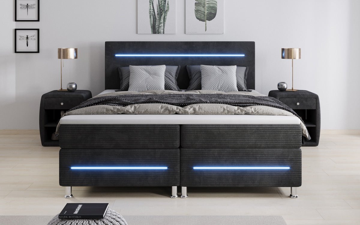Boxspringbett Sejour mit LED in Cord