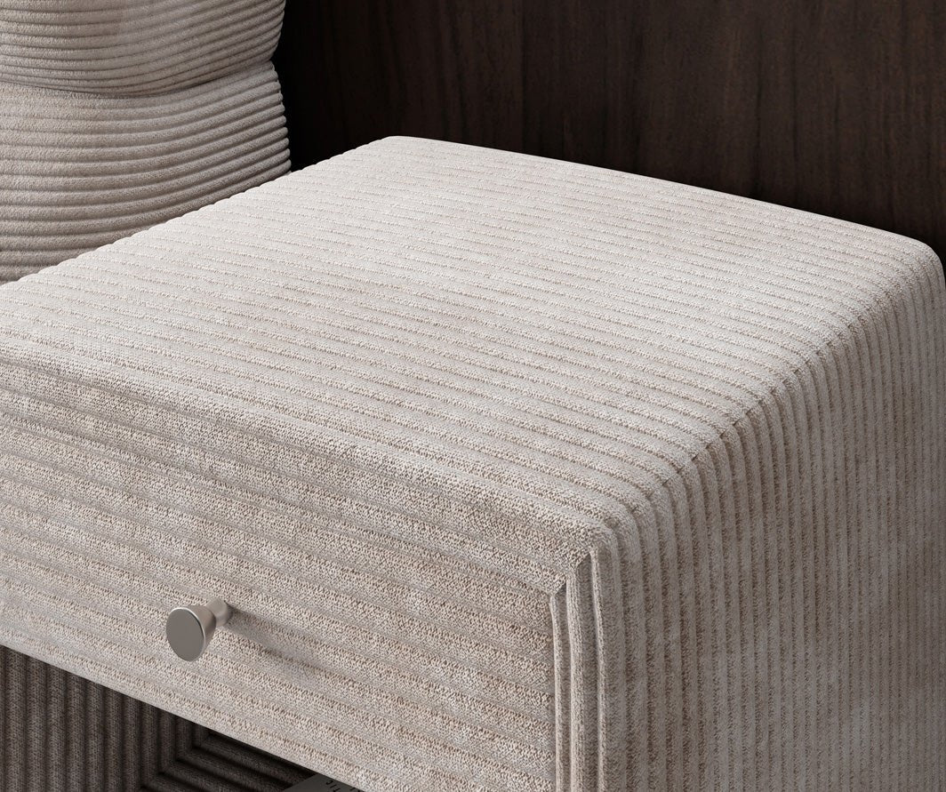 Designer Nachttisch Amy in Cord