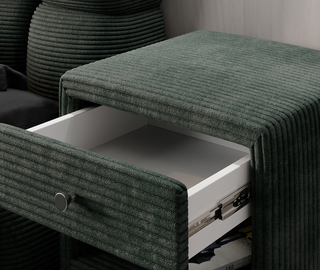 Designer Nachttisch Amy in Cord