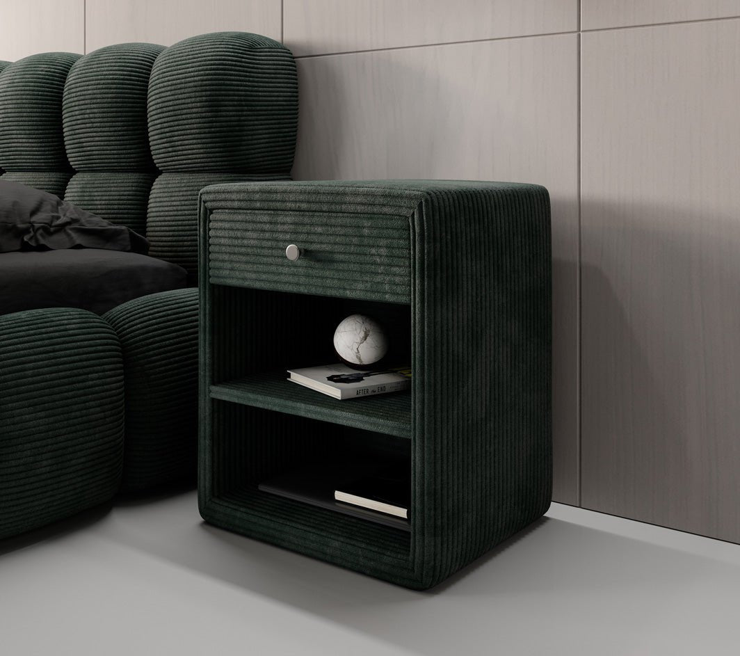 Designer Nachttisch Amy in Cord