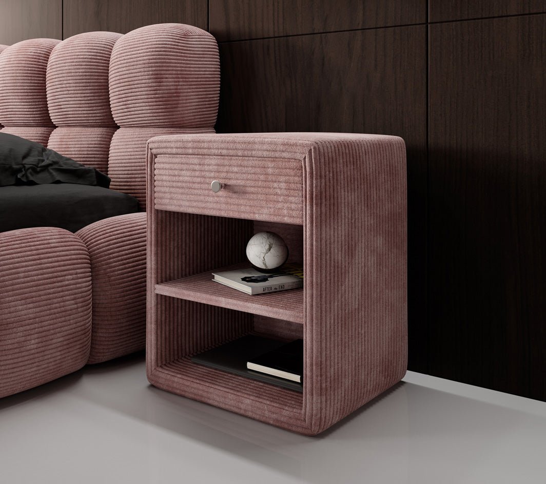 Designer Nachttisch Amy in Cord