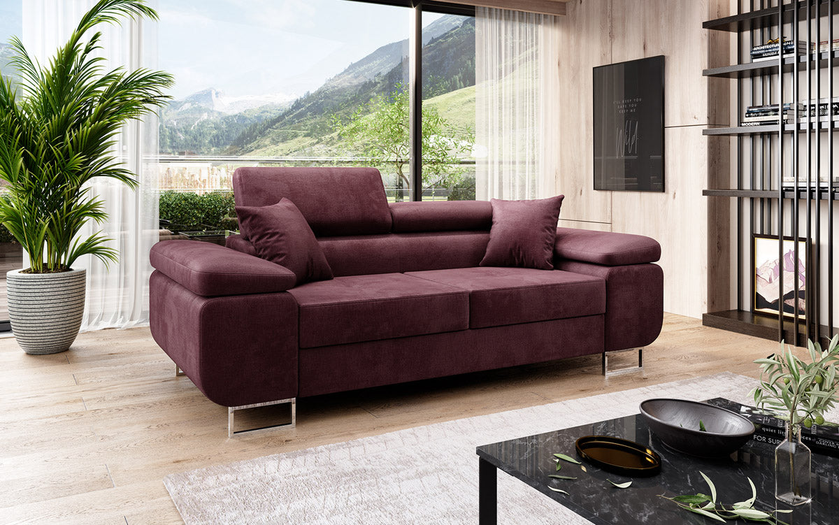 Designer 2er Sofa Siera mit Schlaffunktion in Samt