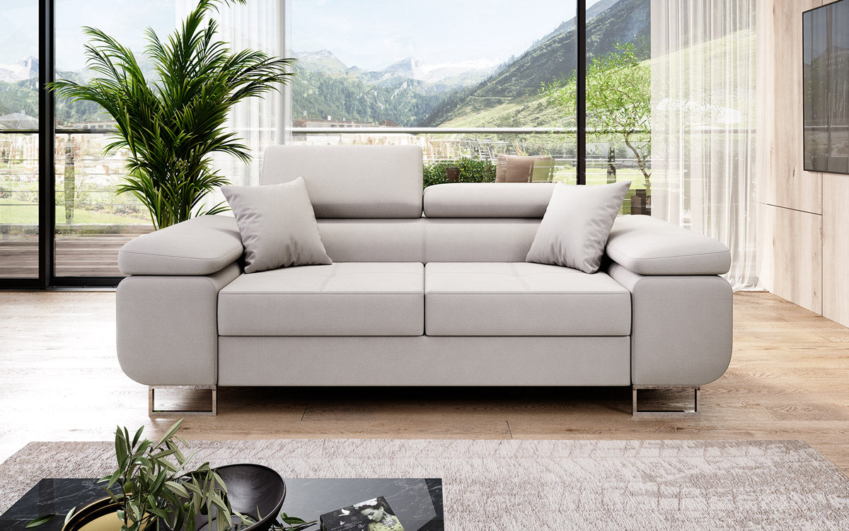 Designer 2er Sofa Triora mit Schlaffunktion in Stoff