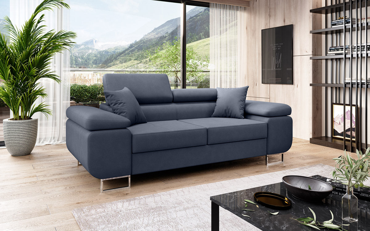 Designer 2er Sofa Triora mit Schlaffunktion in Stoff