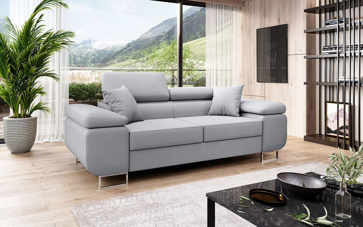 Designer 2er Sofa Triora mit Schlaffunktion in Stoff