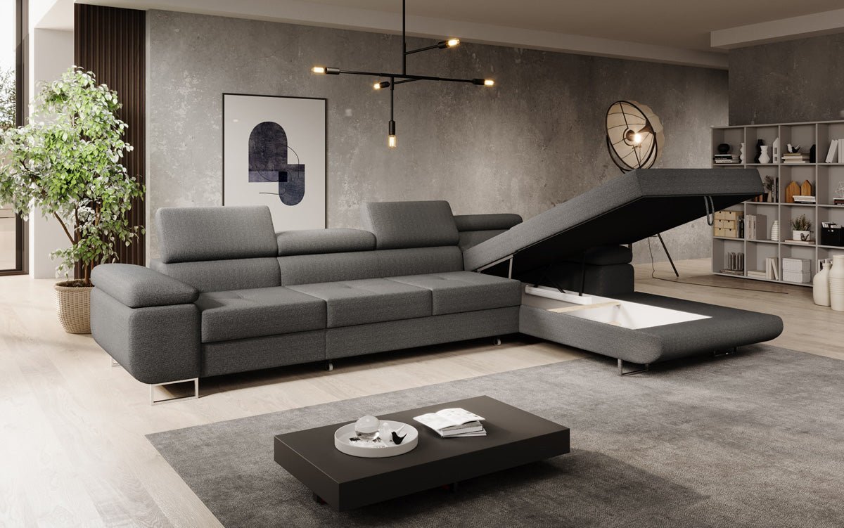 Designer Sofa Calvera Maxi mit Schlaf- und Klappfunktion in Bouclé