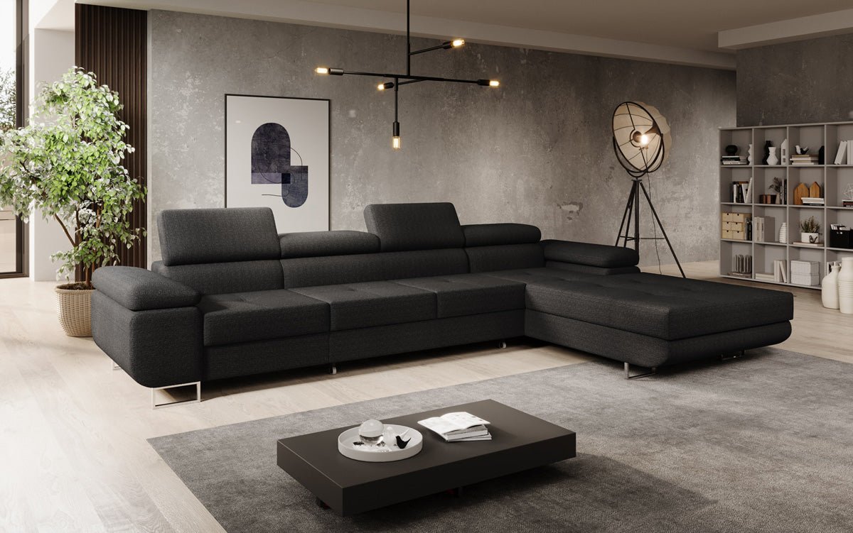 Designer Sofa Calvera Maxi mit Schlaf- und Klappfunktion in Bouclé