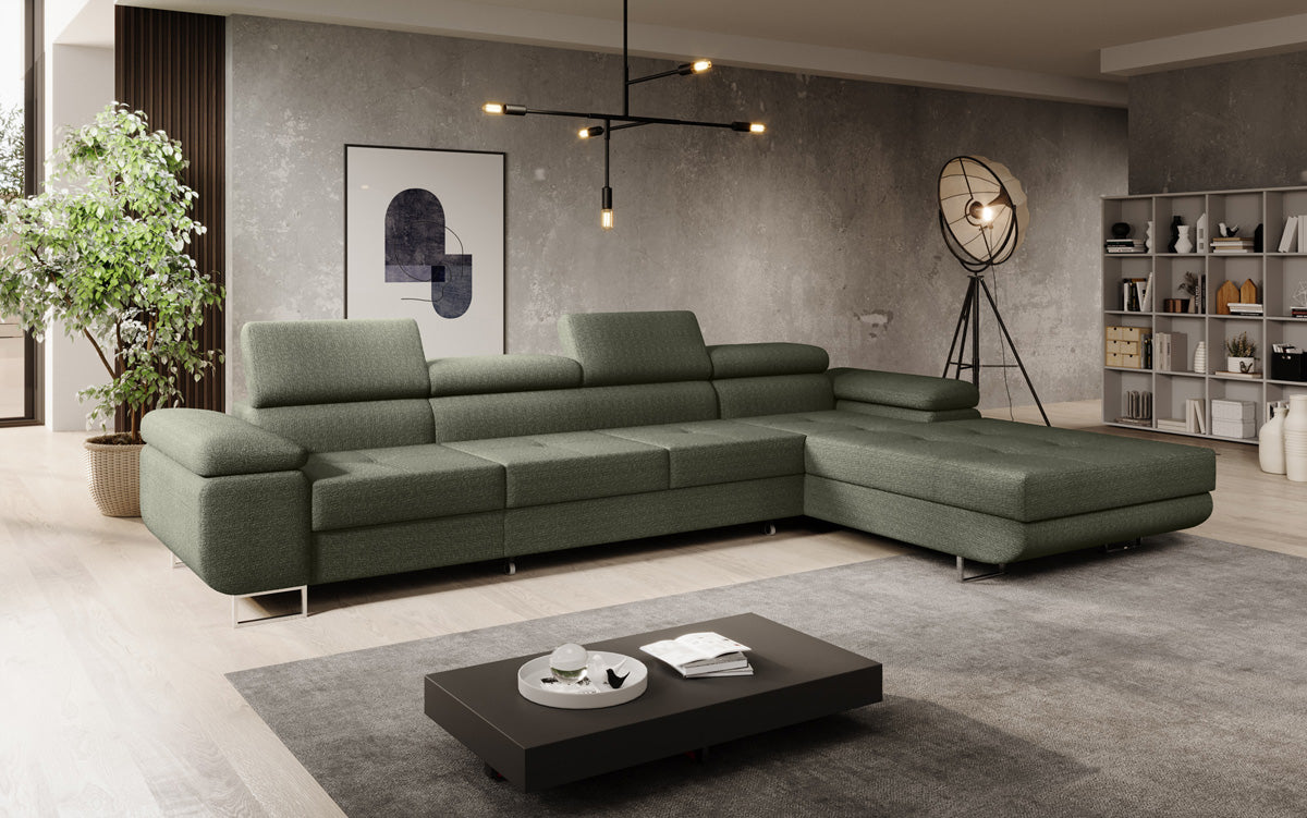 Designer Sofa Calvera Maxi mit Schlaf- und Klappfunktion in Bouclé