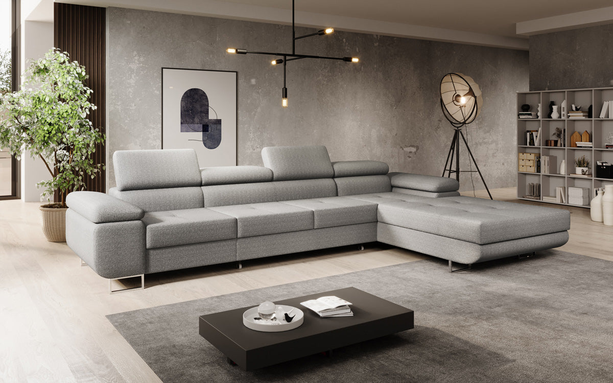Designer Sofa Calvera Maxi mit Schlaf- und Klappfunktion in Bouclé