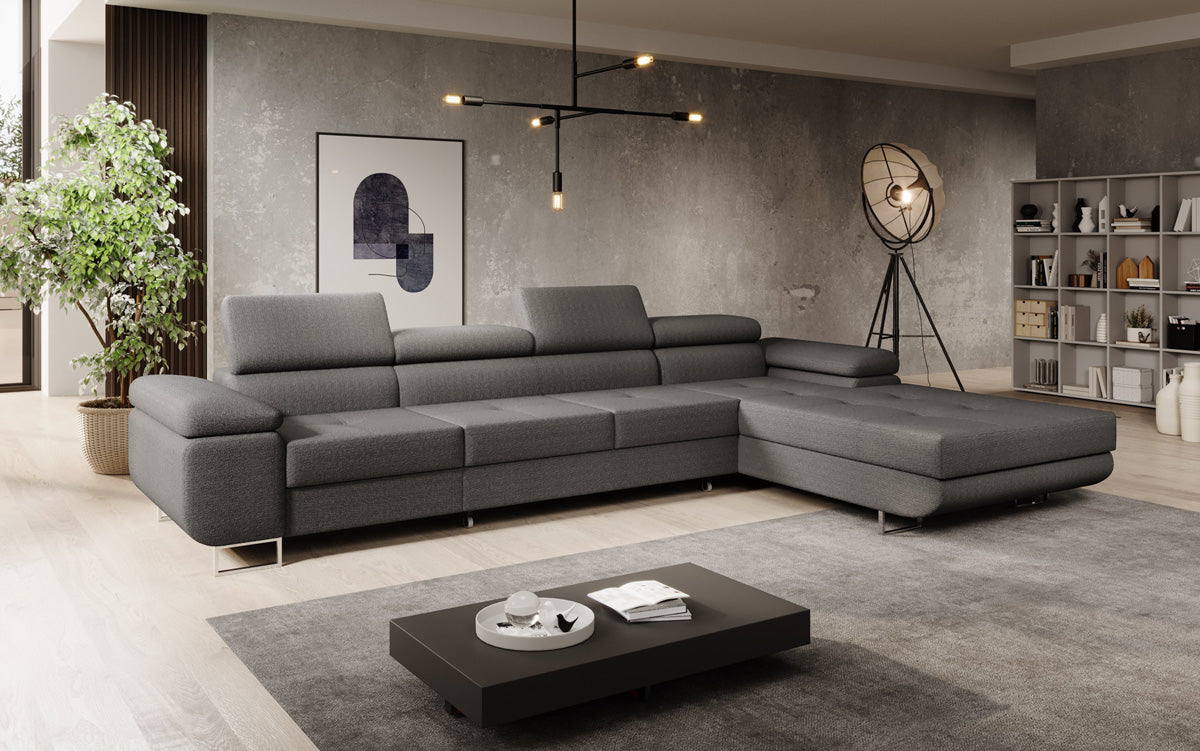 Designer Sofa Calvera Maxi mit Schlaf- und Klappfunktion in Bouclé