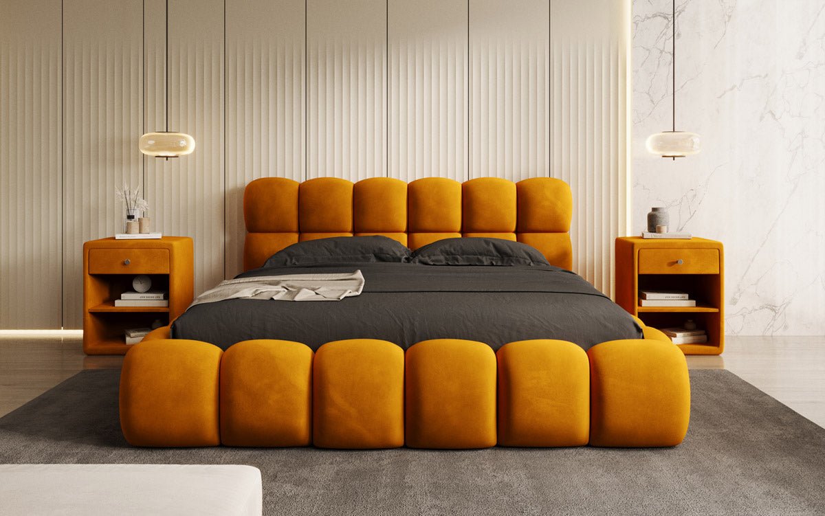 Designer Polsterbett Boston Samt mit Stauraum