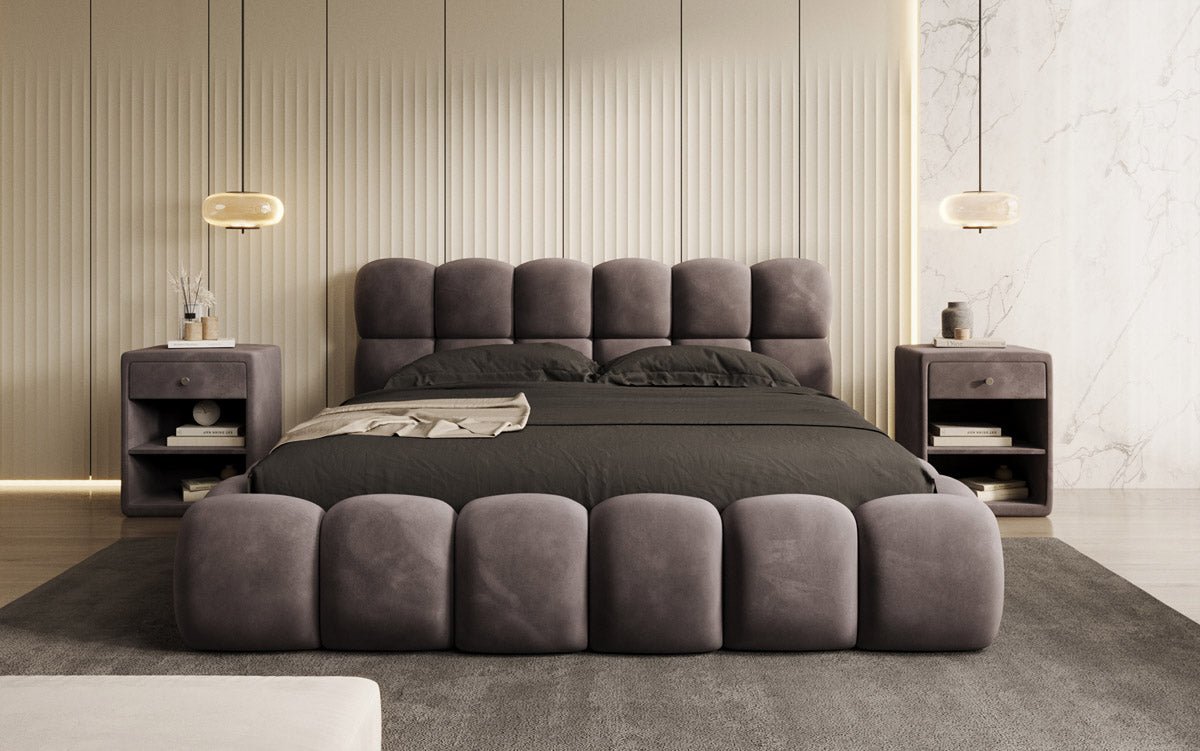 Designer Polsterbett Boston Samt mit Stauraum