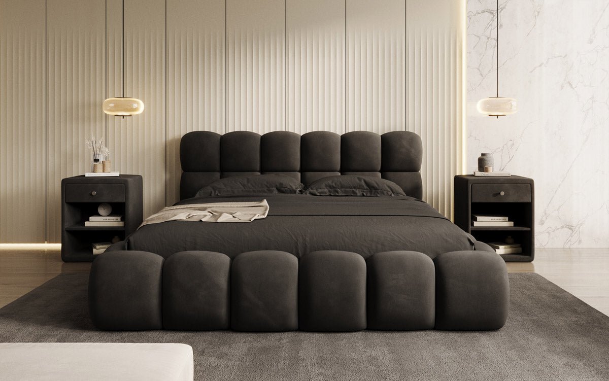 Designer Polsterbett Boston Samt mit Stauraum