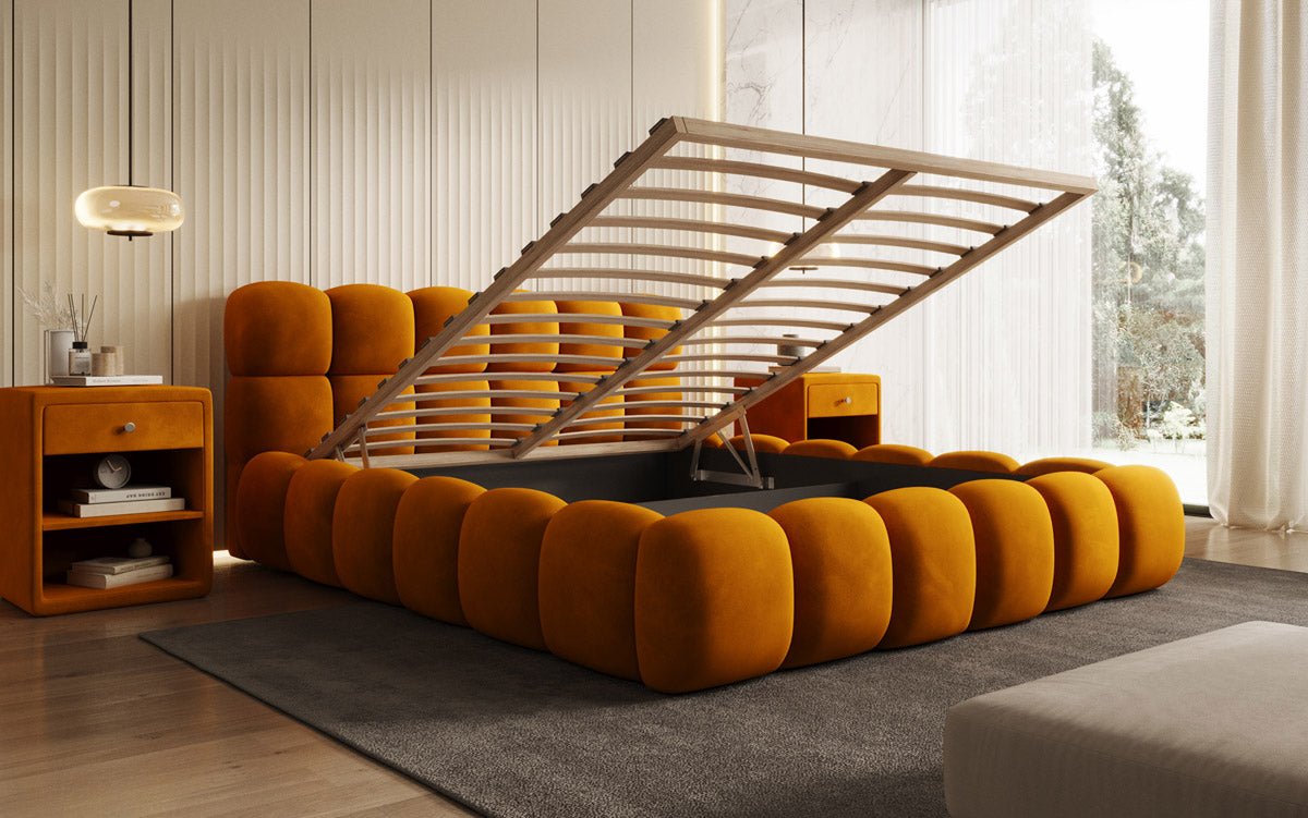 Designer Polsterbett Boston Samt mit Stauraum