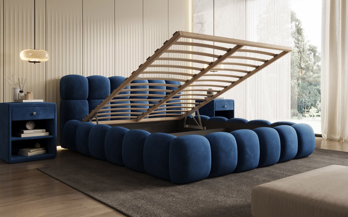 Designer Polsterbett Boston Samt mit Stauraum