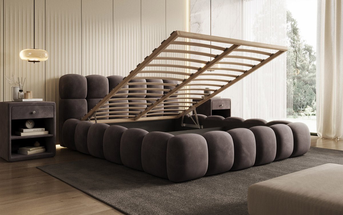 Designer Polsterbett Boston Samt mit Stauraum