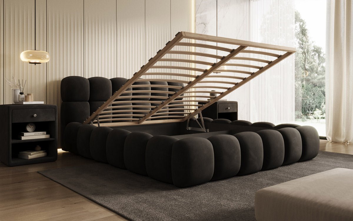 Designer Polsterbett Boston Samt mit Stauraum